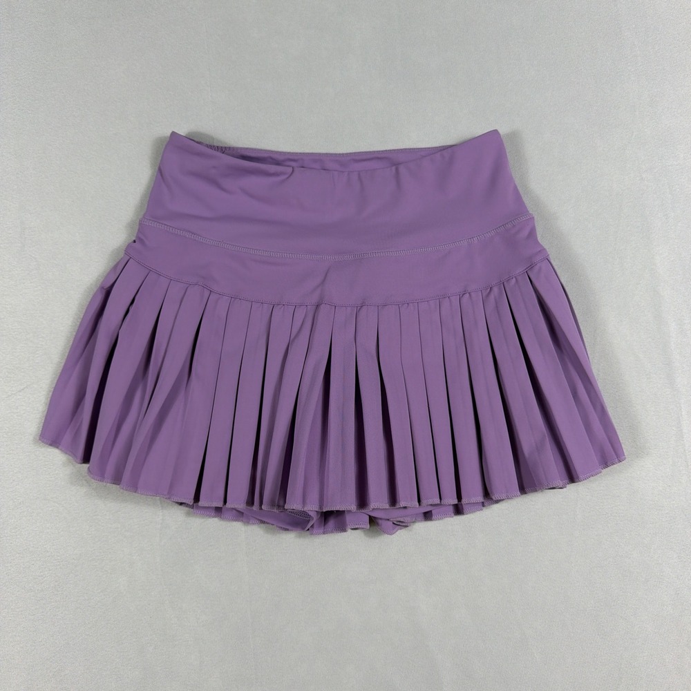 Goldhinge Pleated Tennis Skort Athletic‎ Activewear Mini Skirt Purple Women's S